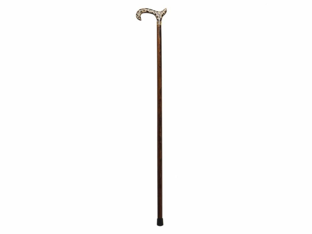 Brown Beech Shaft with a Leopard Print Acrylic Derby Handle