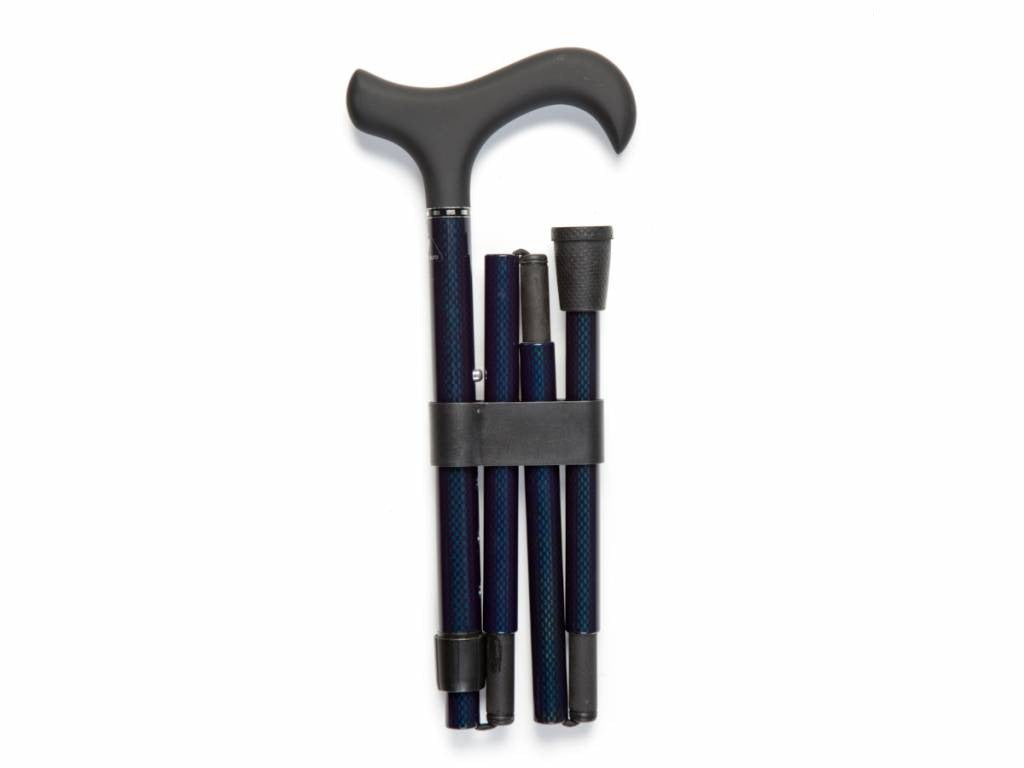 Carbon Fibre Folding Stick - Diamond Derby with Soft Grip