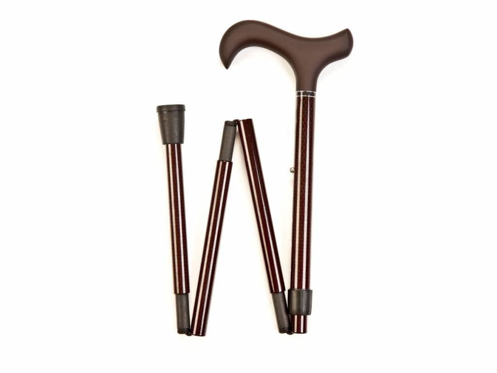 Carbon Fibre Folding Stick - Diamond Derby with Soft Grip