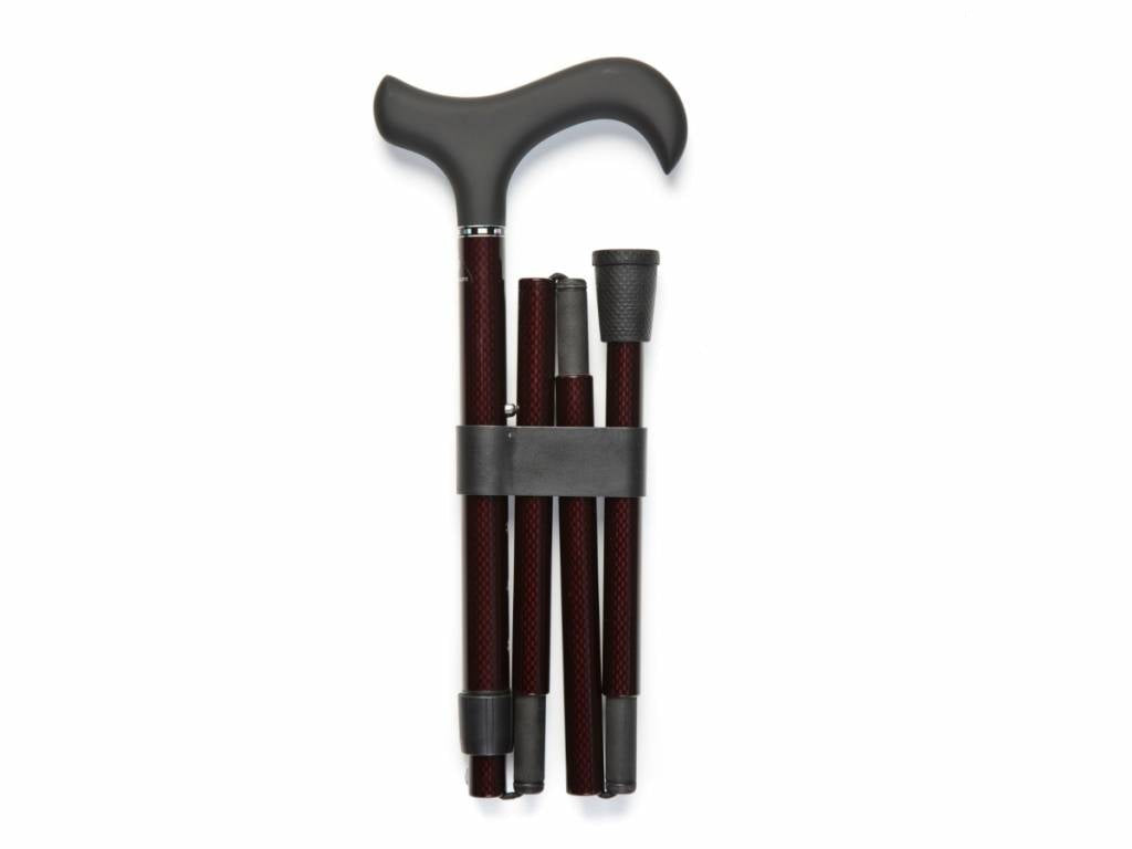 Carbon Fibre Folding Stick - Diamond Derby with Soft Grip
