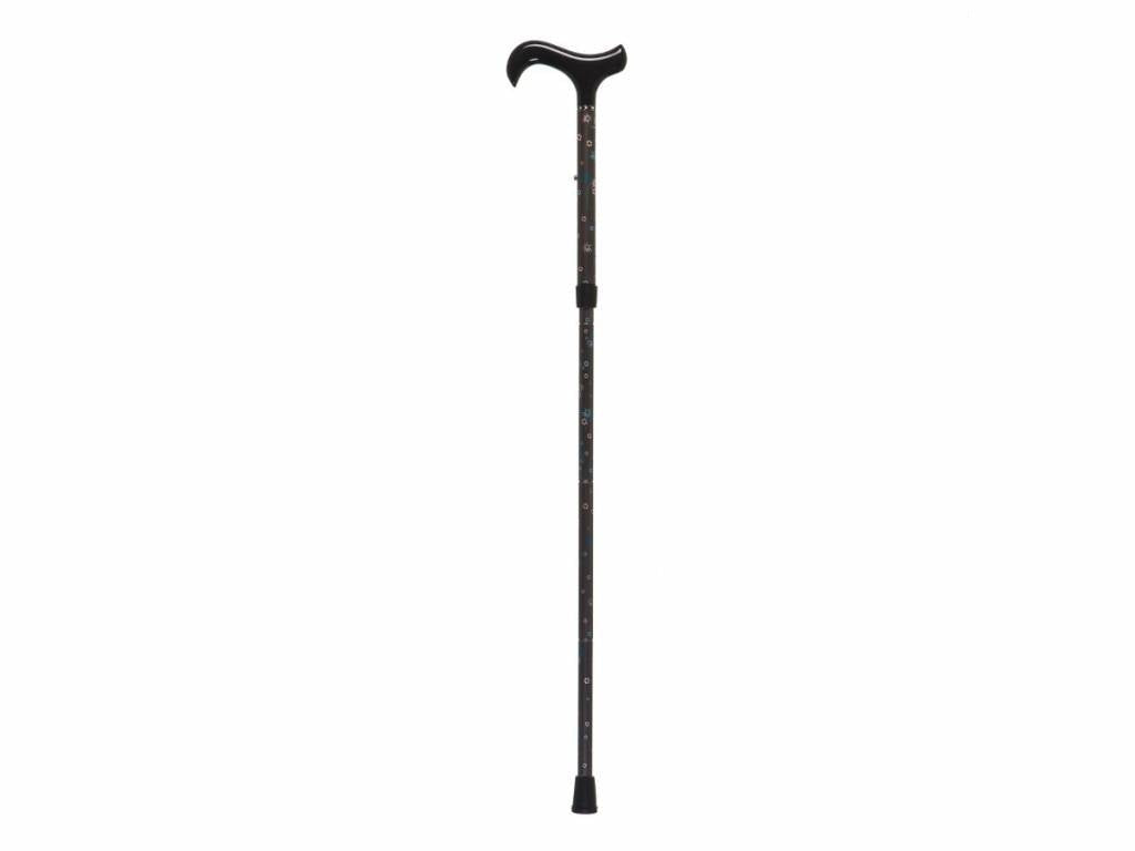 Carbon Fibre Folding Stick - Pearly Flowers (Grey Shaft)