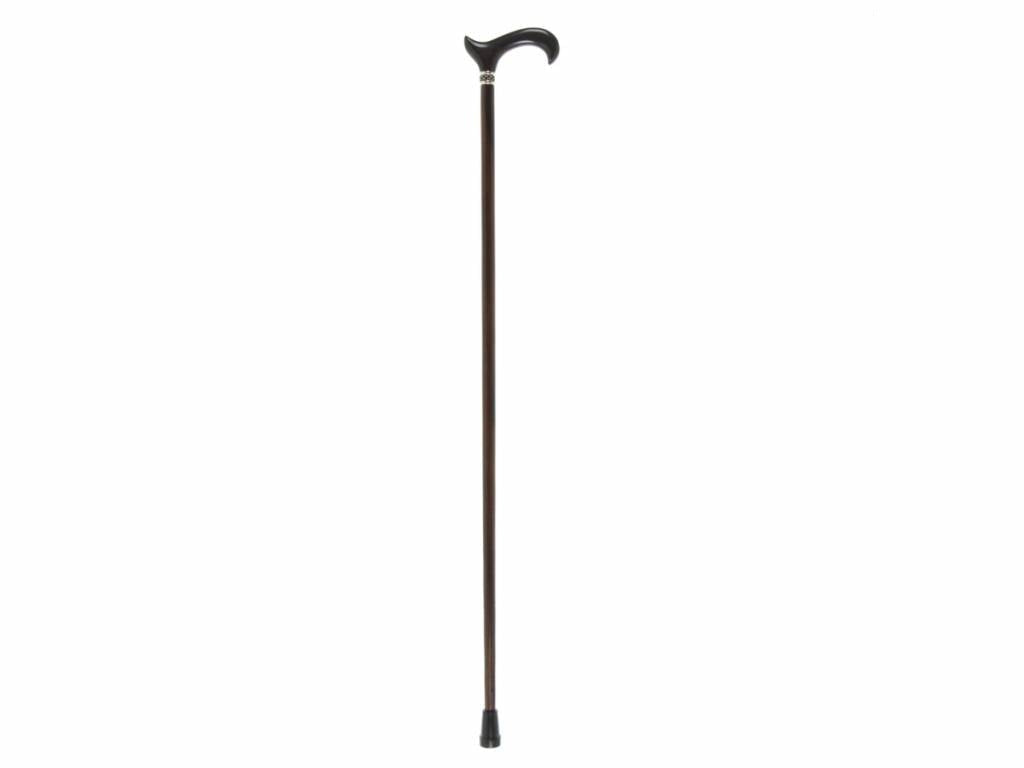 Ebony Shaft with Buffalo Horn Derby Handle and Pewter Collar