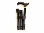 Folding Walking Stick - Black Derby Handle