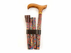 Folding Walking Stick - Red Paisley