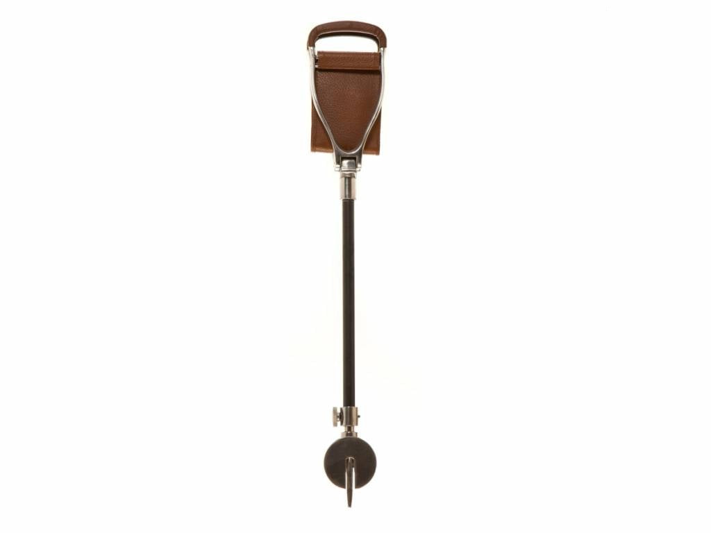 Shooting Stick K66 Black Shaft Wide Seat Brown - Adjustable Height