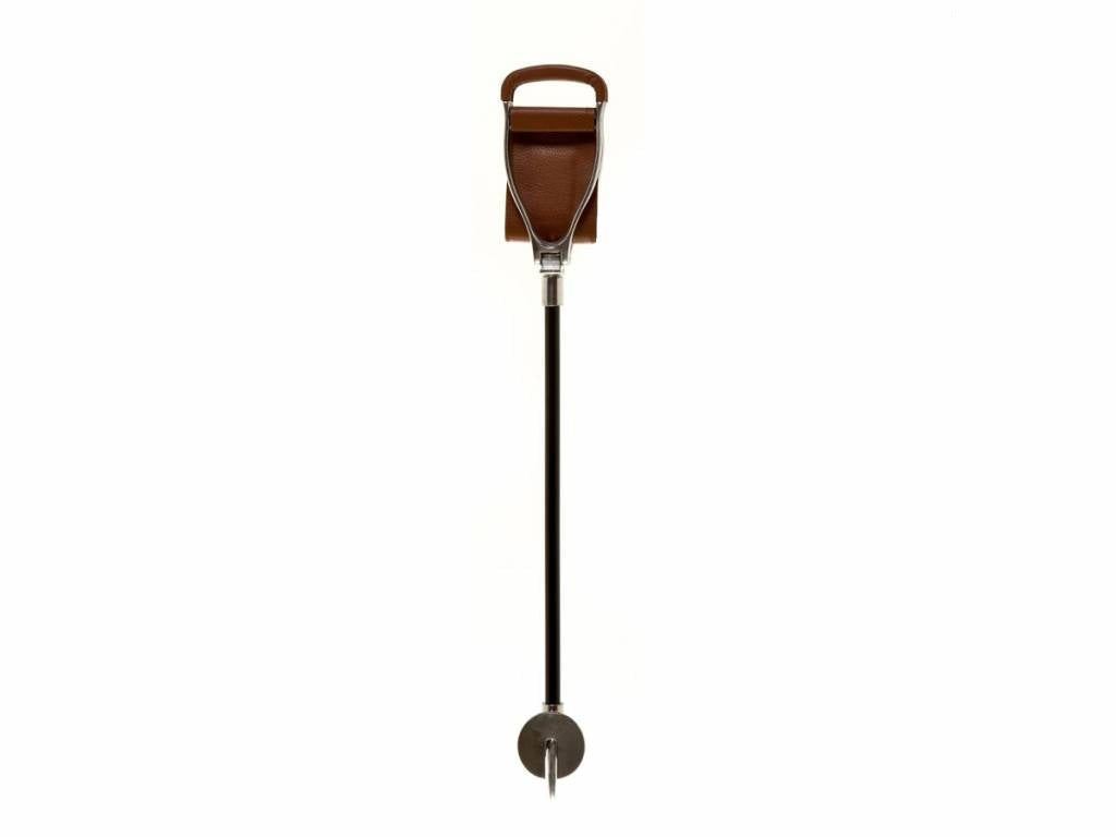 Shooting Stick K66 Black Shaft Wide Seat Brown - Fixed Height Height