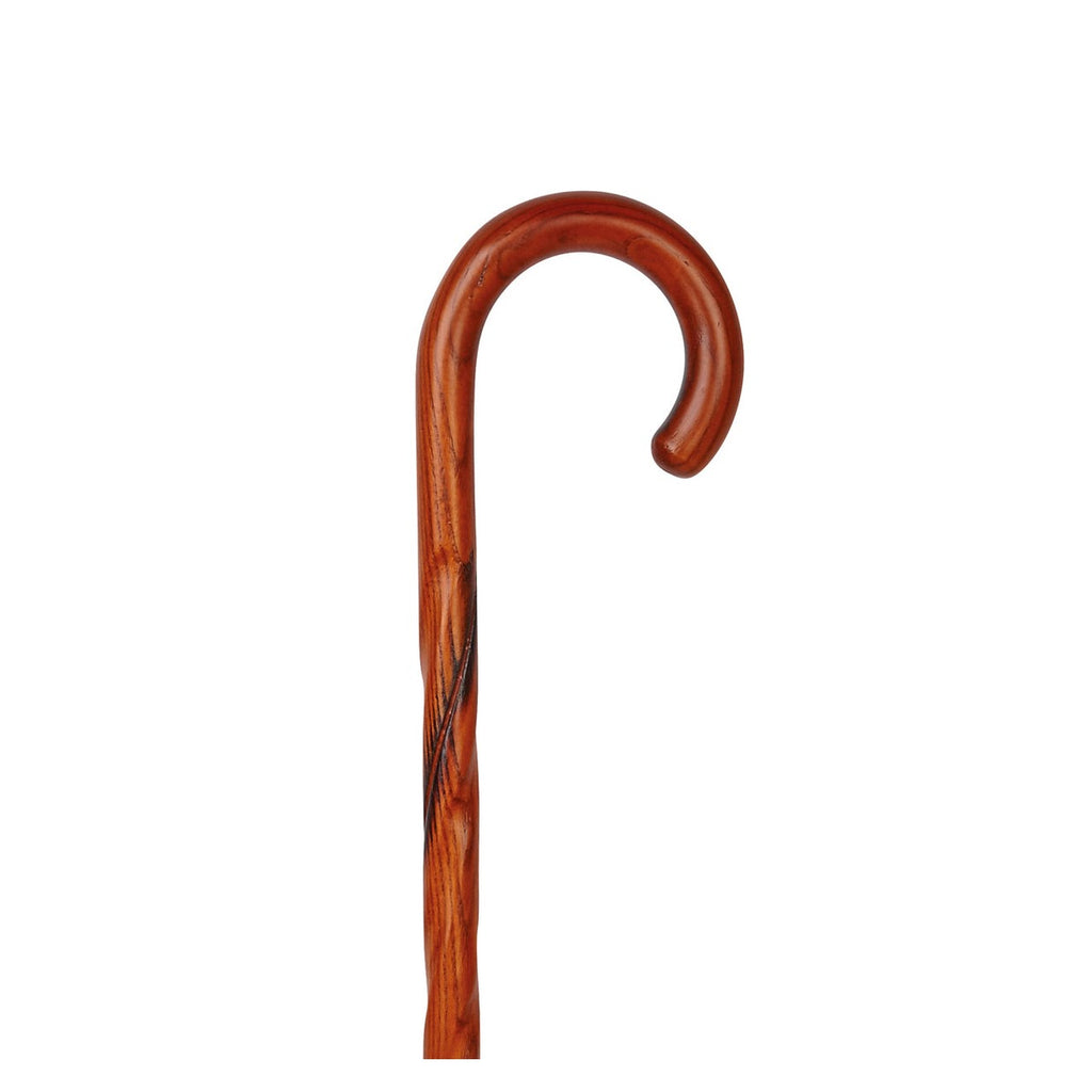 Acacia Swirl Crook Handle Stick