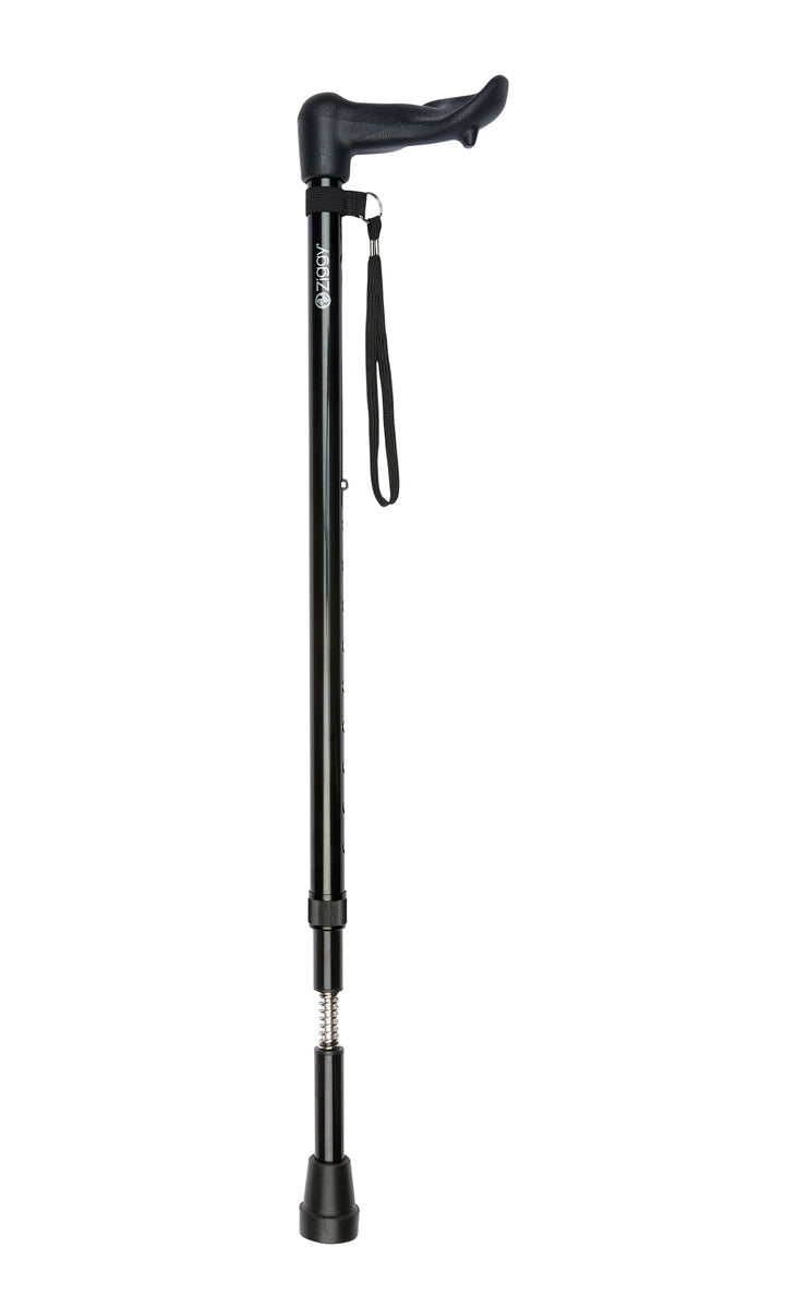 Anatomical Handle Adjustable Stick With Shock Absorber