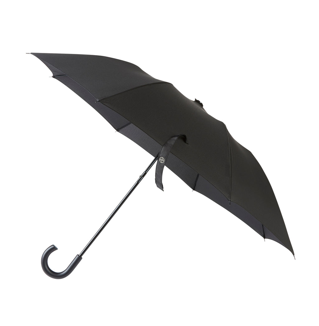 Black Crook Handle Mini Folding Umbrella
