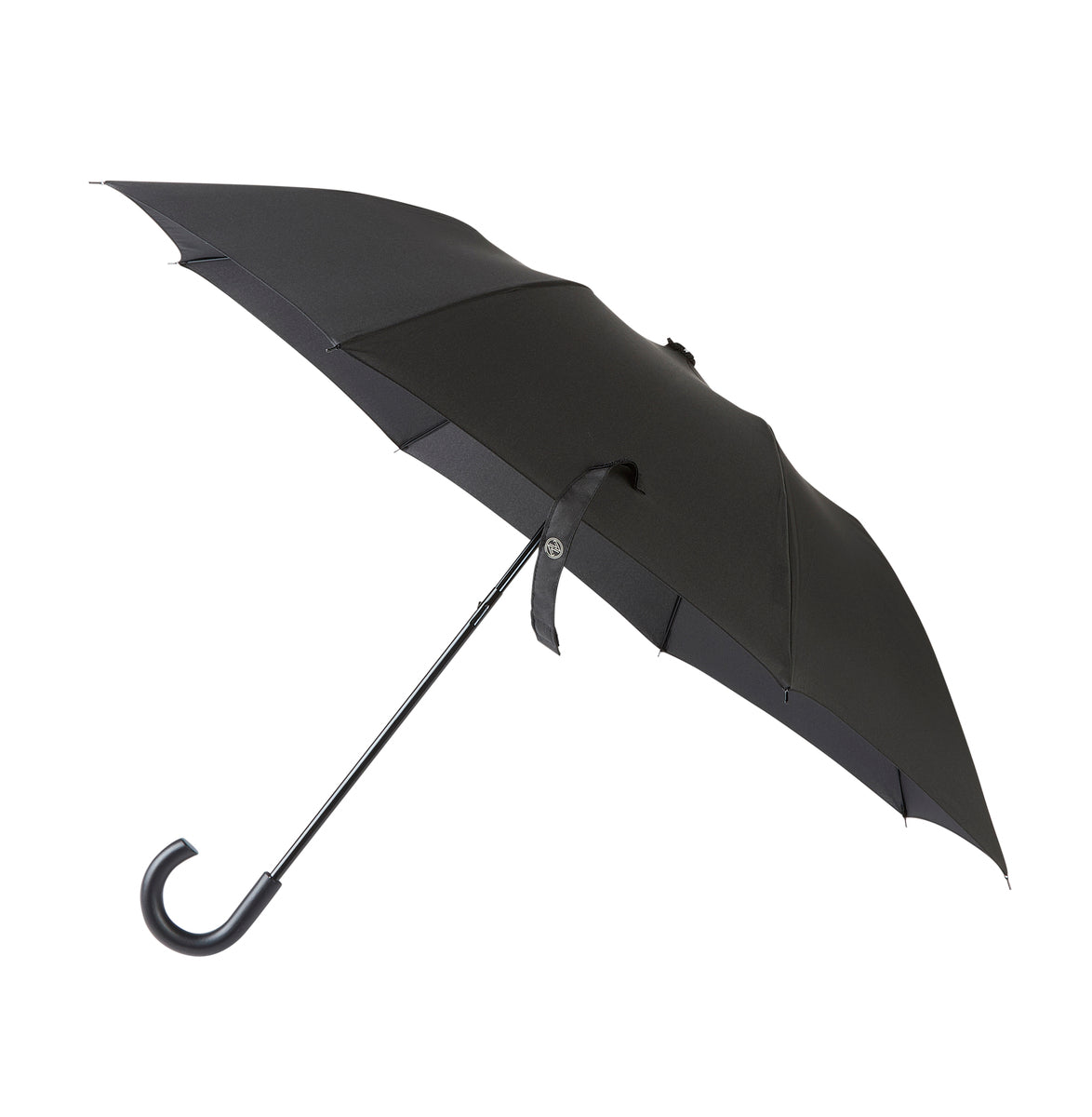 Black Crook Handle Mini Folding Umbrella
