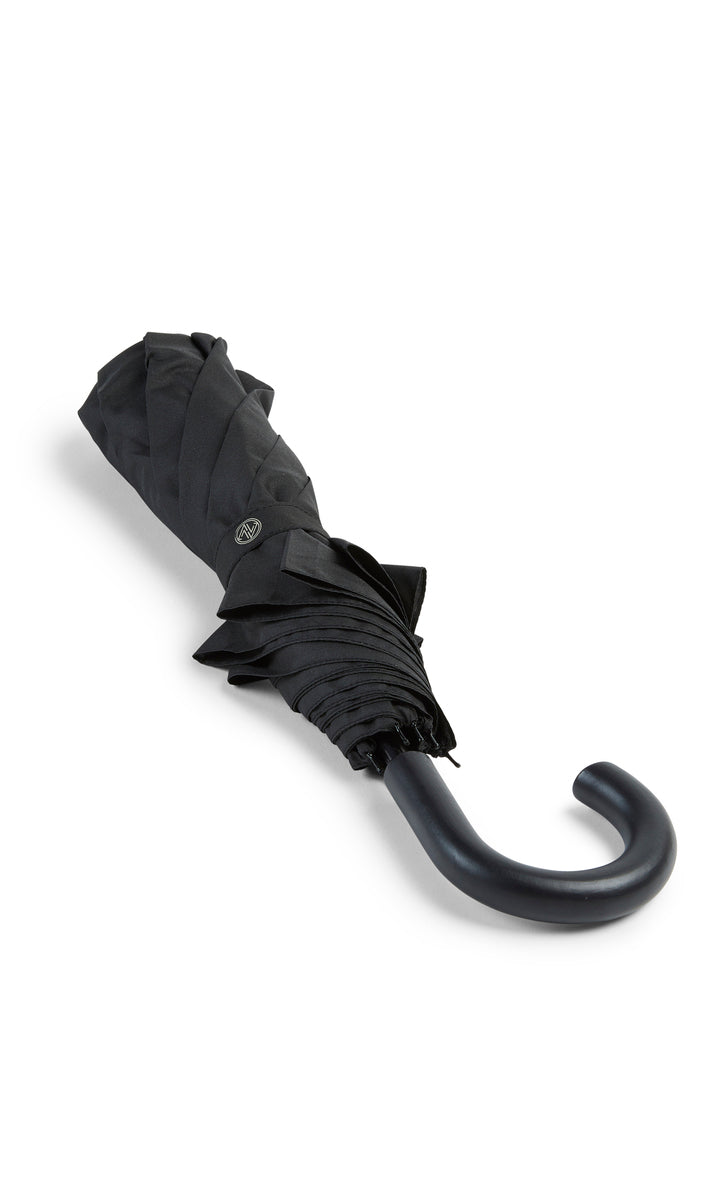 Black Crook Handle Mini Folding Umbrella