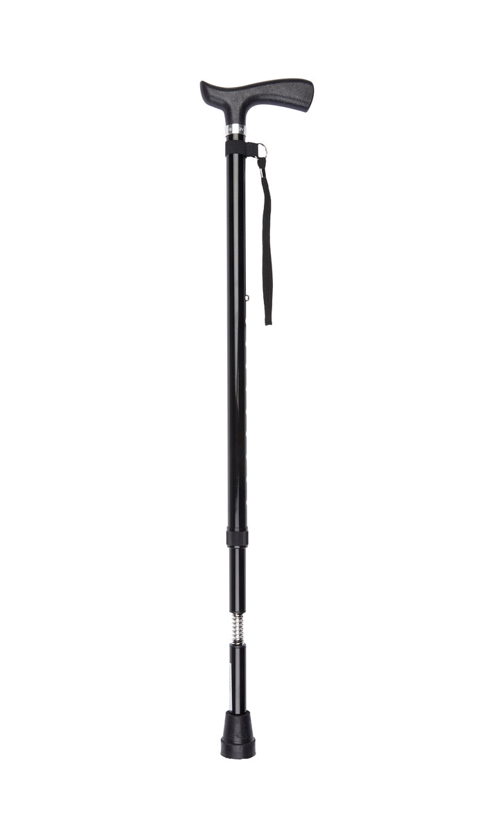 Black Crutch Handle Adjustable Stick With Shock Absorber