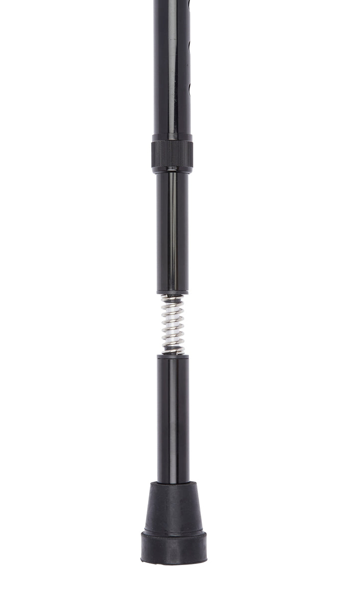 Black Crutch Handle Adjustable Stick With Shock Absorber