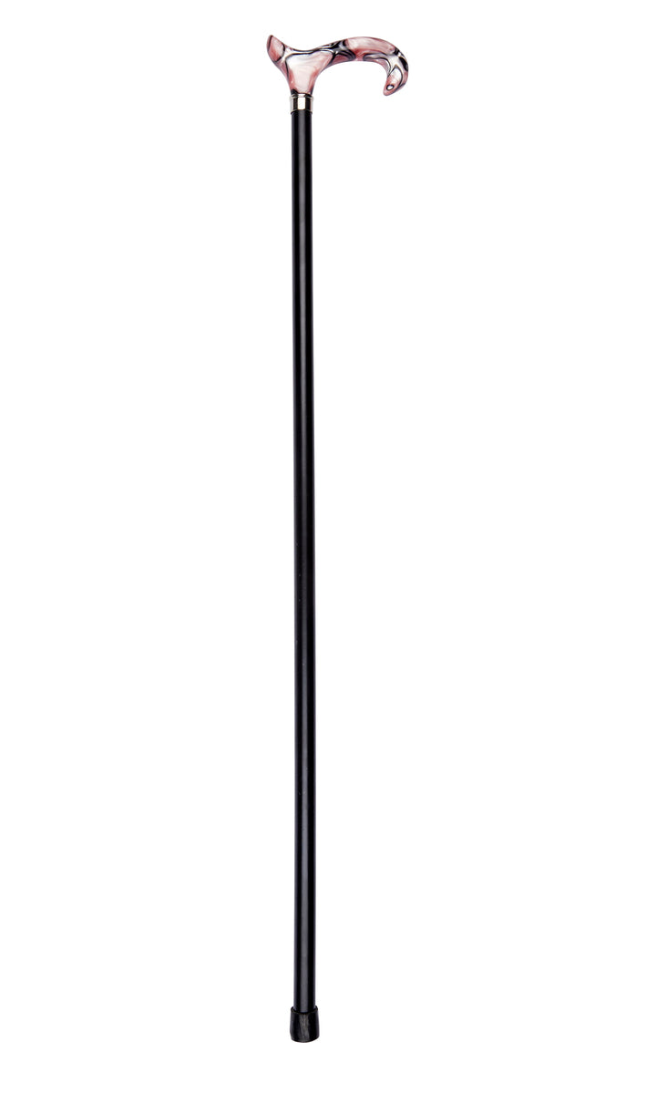 Black Dress Cane With Pink Acrylic Derby Handle