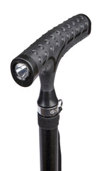 Black Economy Folding Stick With Built-In Torch