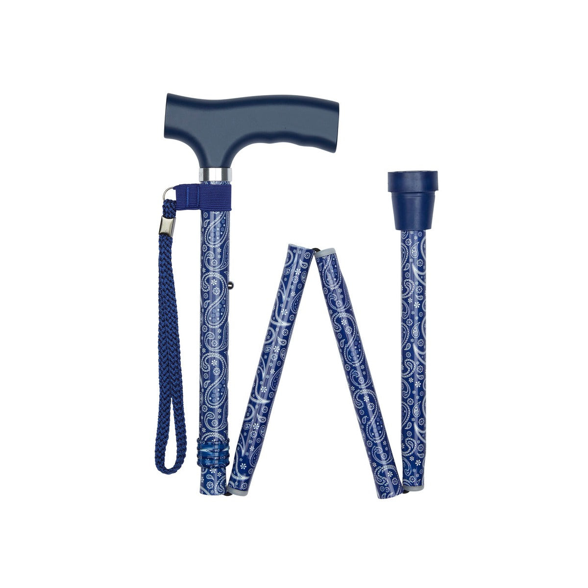 Blue Paisley Pattern Folding Stick