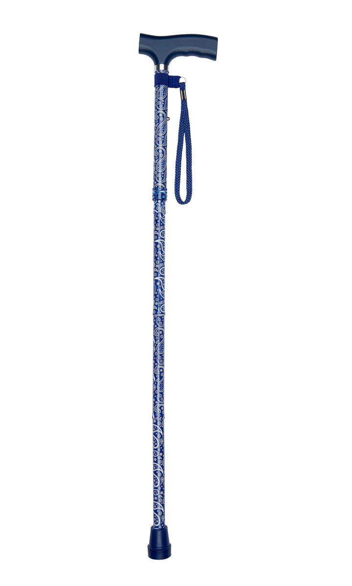 Blue Paisley Pattern Folding Stick
