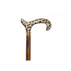 Brown Beech Shaft with a Leopard Print Acrylic Derby Handle
