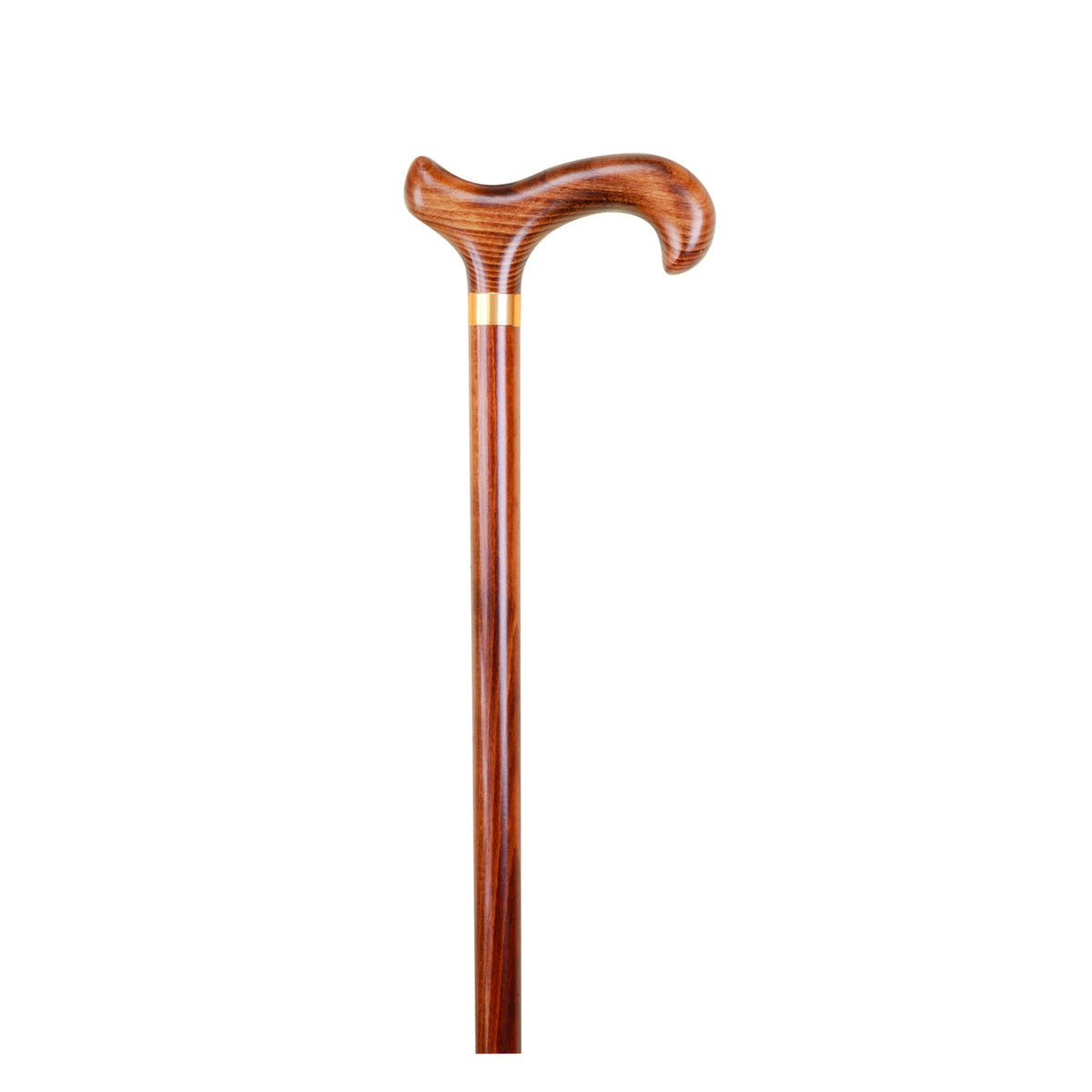 Brown Flame Scorched Derby Handle Walking Stick