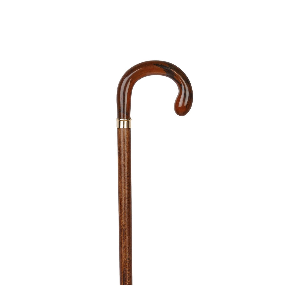 Brown Marble Crook Handle Stick