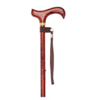 Burlwood Pattern Adjustable Stick With Patterned Handle