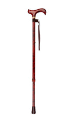 Burlwood Pattern Adjustable Stick With Patterned Handle