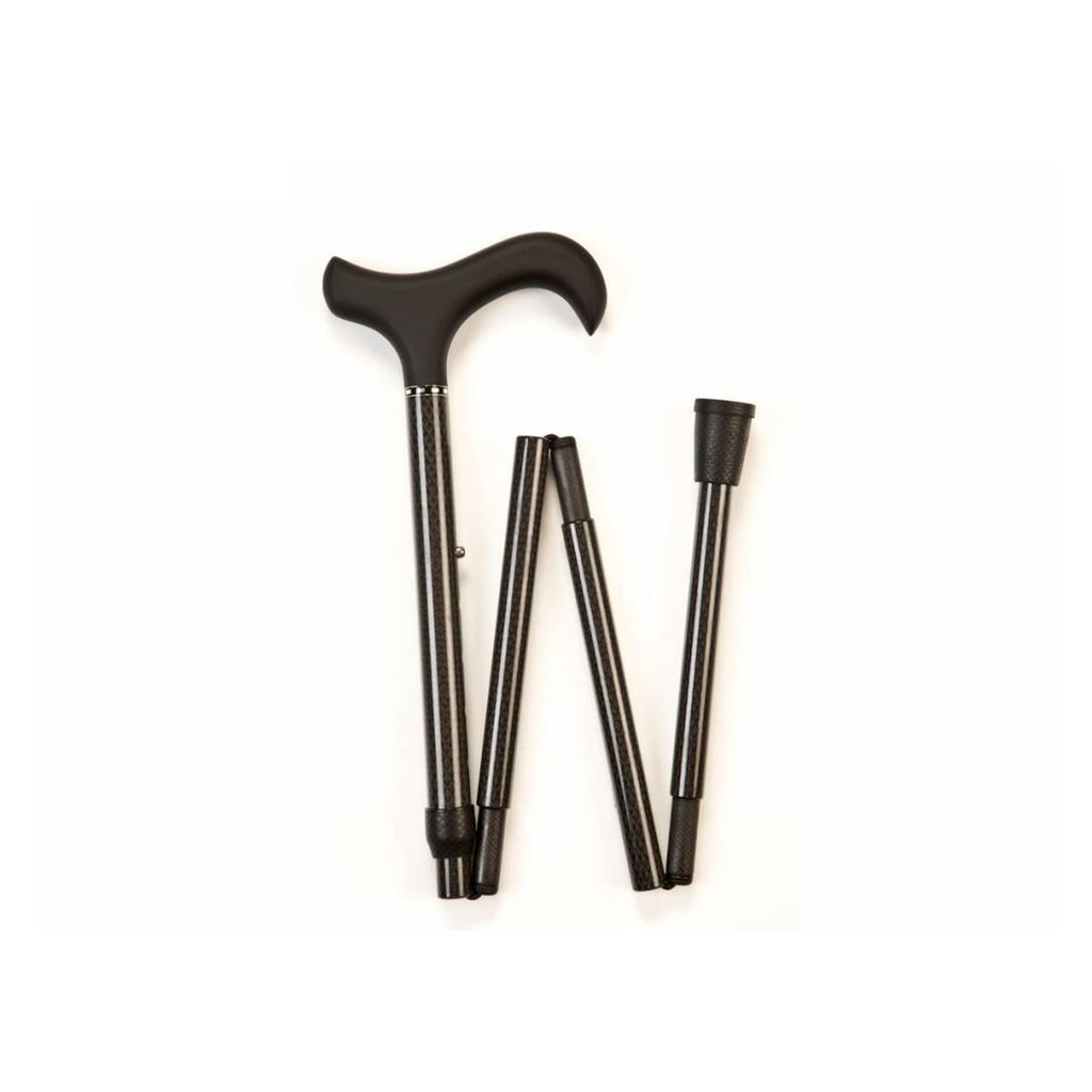 Carbon Fibre Folding Stick - Diamond Derby with Soft Grip