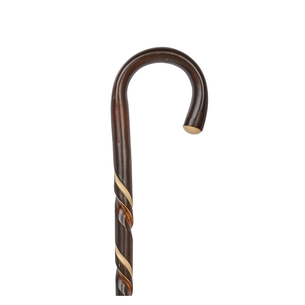 Chestnut Spiral Crook Handle Stick