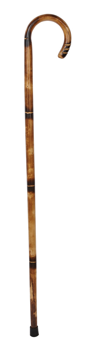 Chestnut Carved Crook Handle Stick