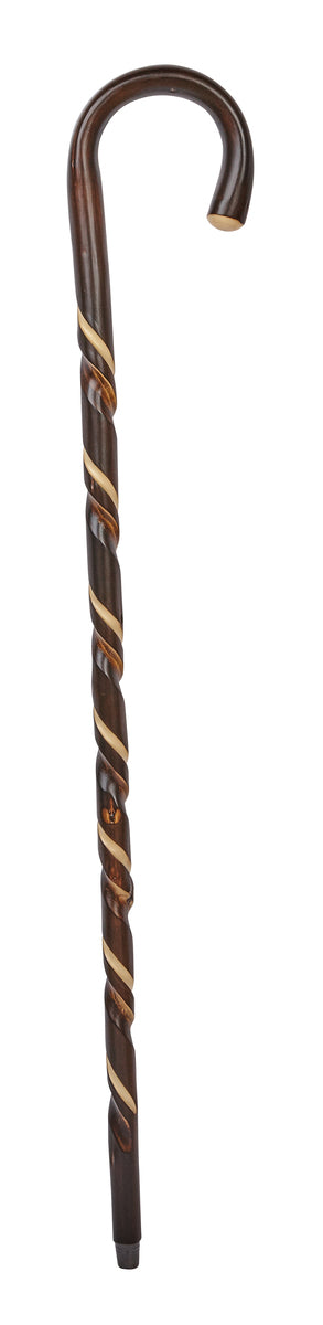 Chestnut Spiral Crook Handle Stick