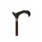 Ebony Shaft with Buffalo Horn Derby Handle and Pewter Collar