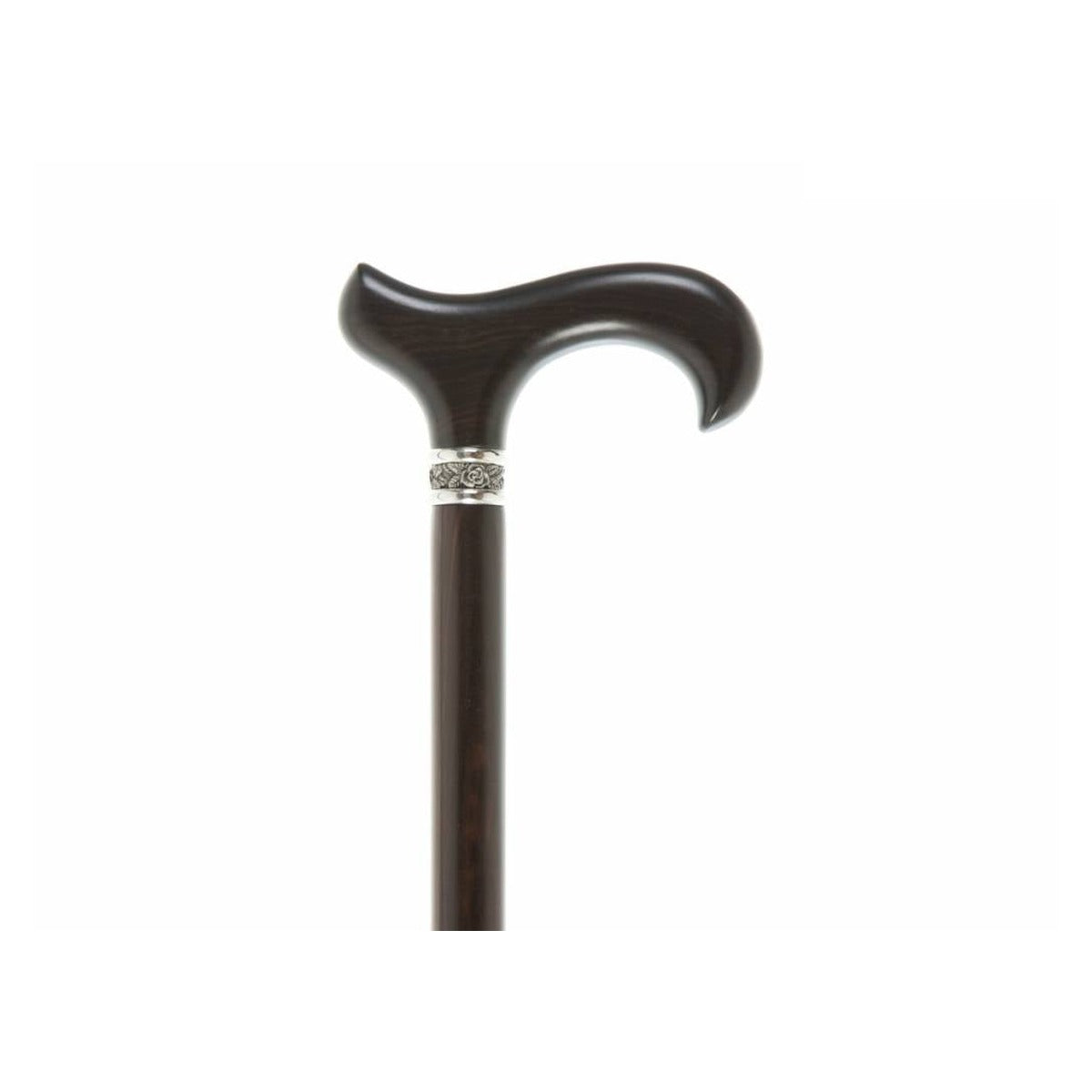 Ebony Shaft with Derby Handle and Rose Pewter Collar