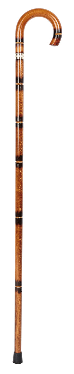 Flamed Rings Crook Handle Stick