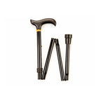 Folding Walking Stick - Black Derby Handle