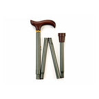 Folding Walking Stick - Green Check