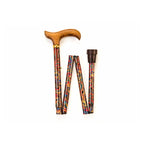 Folding Walking Stick - Red Paisley