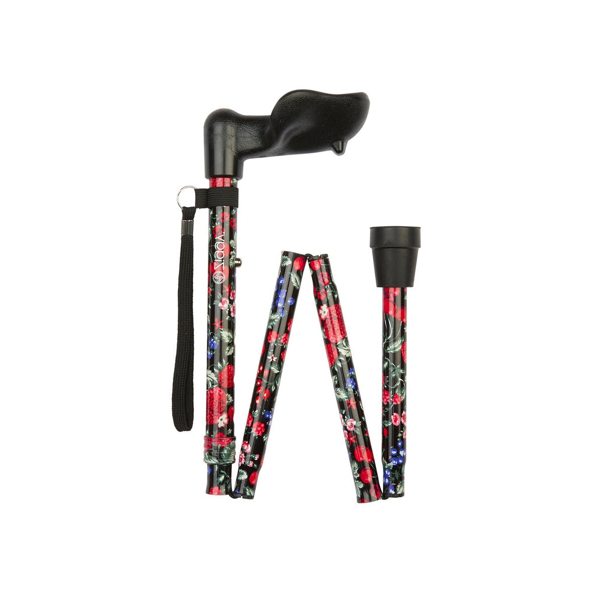 Fruit Pattern Folding Stick With Anatomical Handle