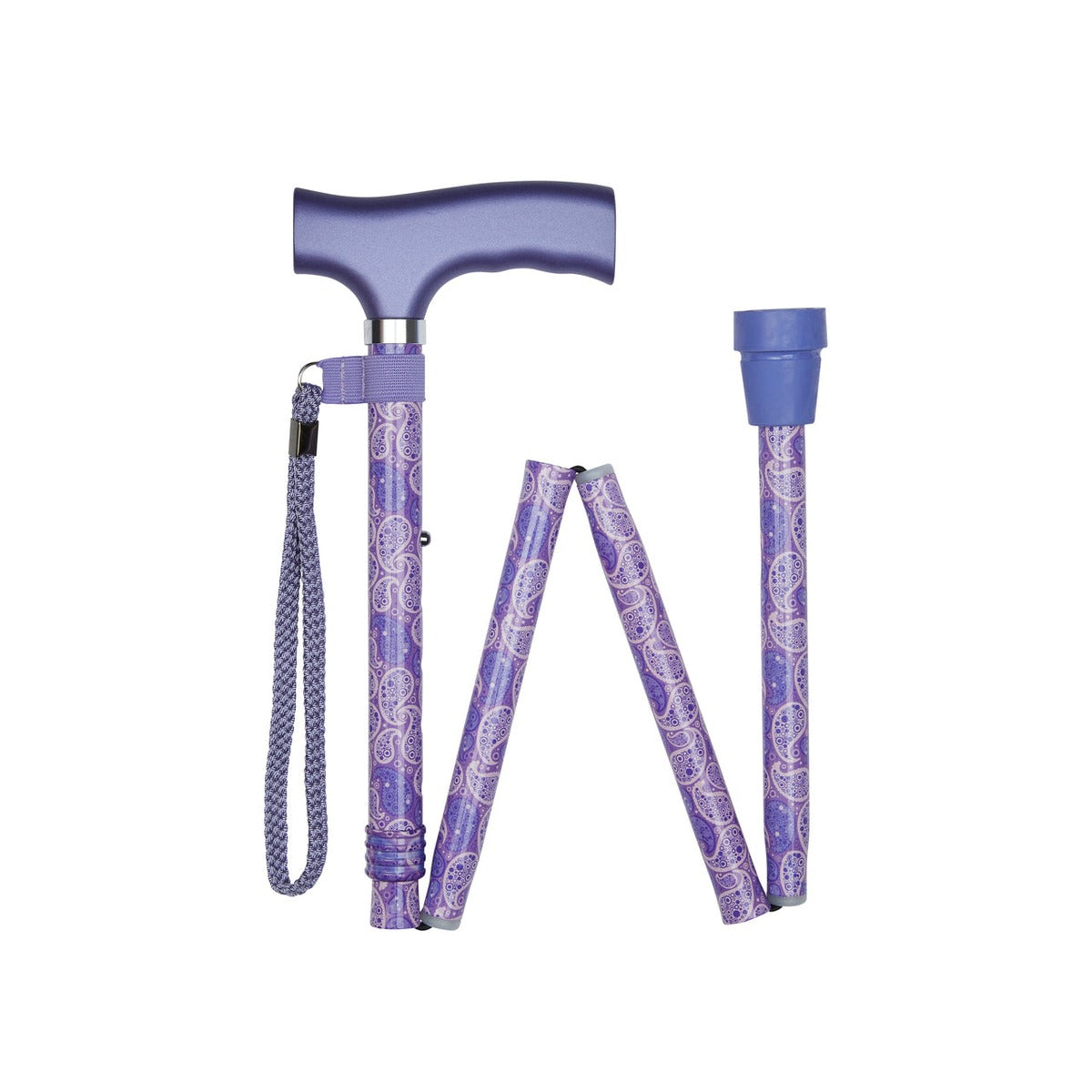 Lilac Paisley Pattern Folding Stick