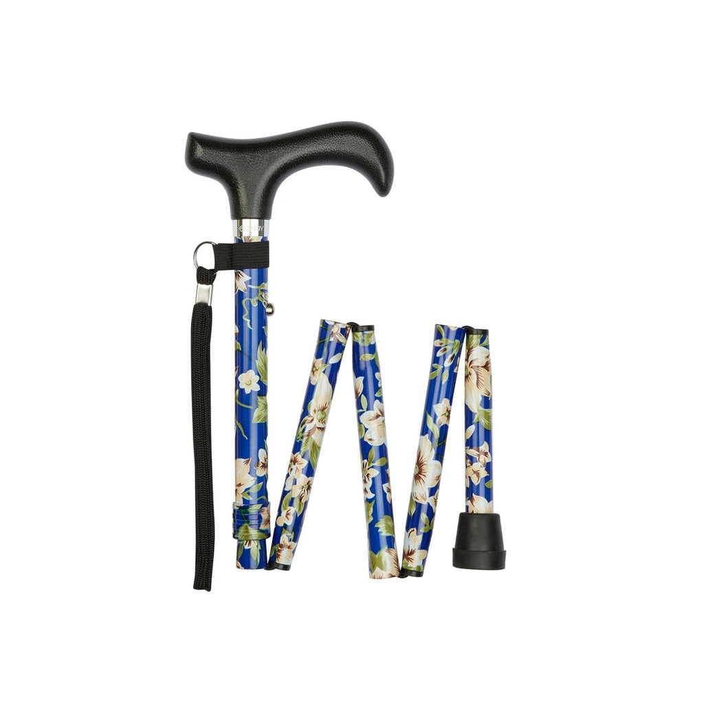 Mini Blue Morris Pattern Short Folding Stick
