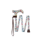 Mini Floral Pattern Folding Stick With Patterned Handle