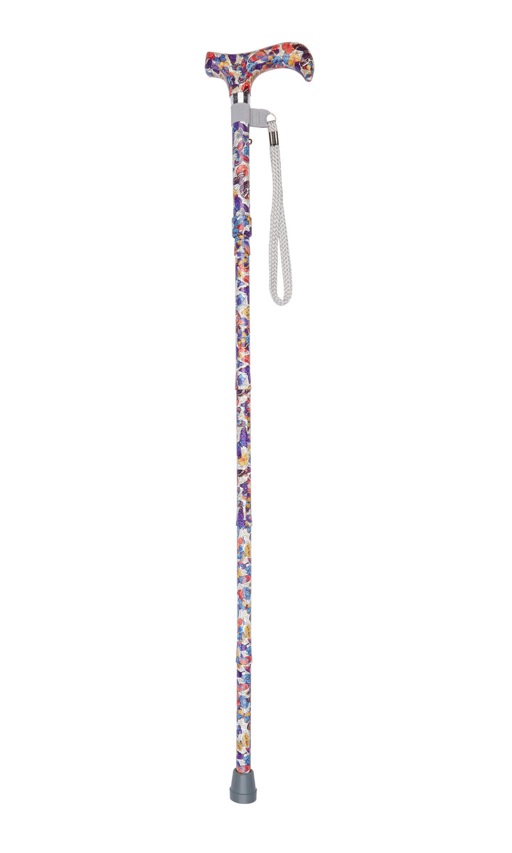 Mini Butterflies Pattern Folding Stick With Patterned Handle
