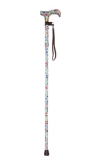 Mini Floral Pattern Folding Stick With Patterned Handle