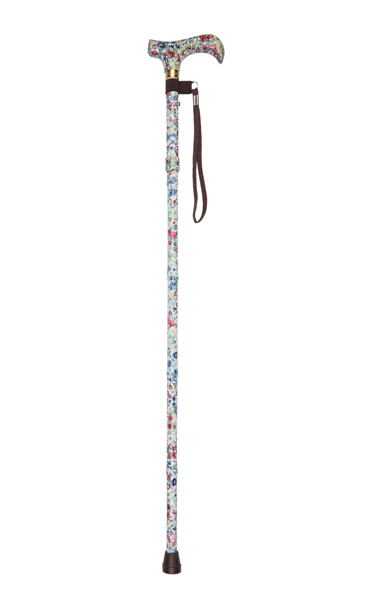 Mini Floral Pattern Folding Stick With Patterned Handle
