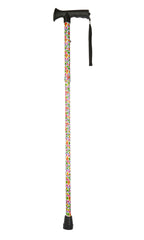 Multi Floral Pattern Folding Stick With Gel Grip Handle