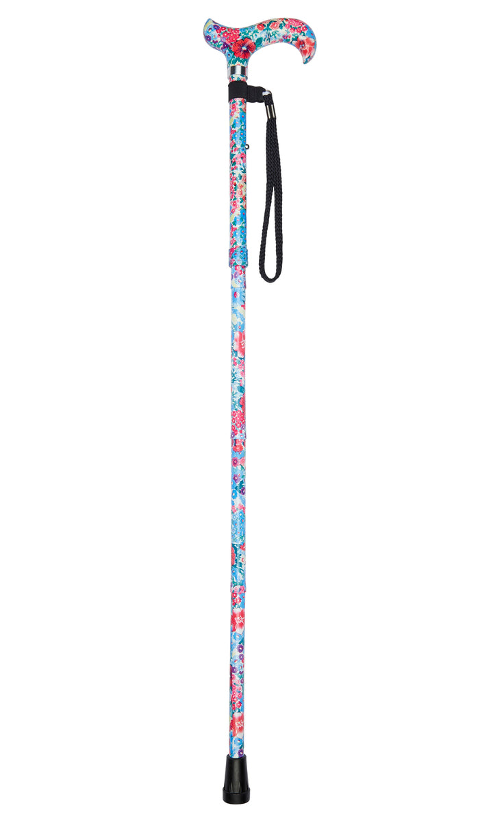 Multi Floral Pattern Folding Stick With Patterned Handle