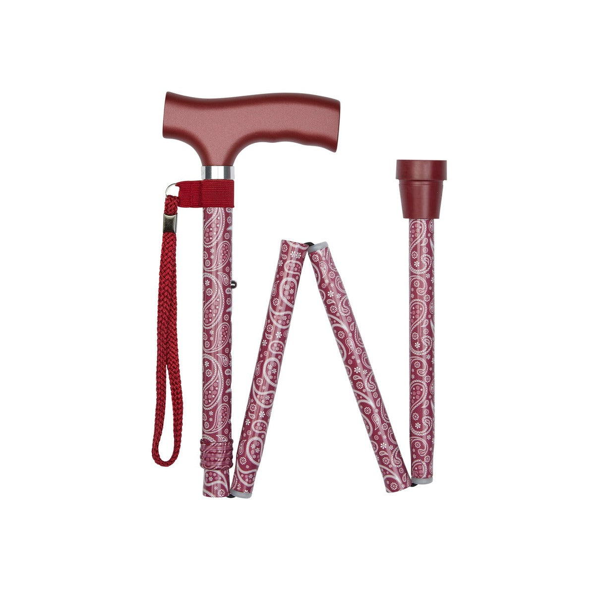 Red Paisley Pattern Folding Stick