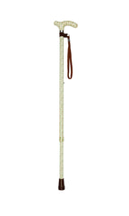 Red Flowers Pattern Adjustable Stick With Petite Patterned Handle