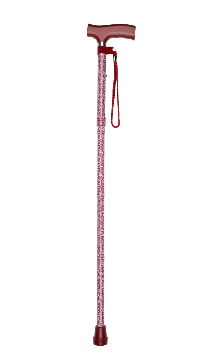 Red Paisley Pattern Folding Stick