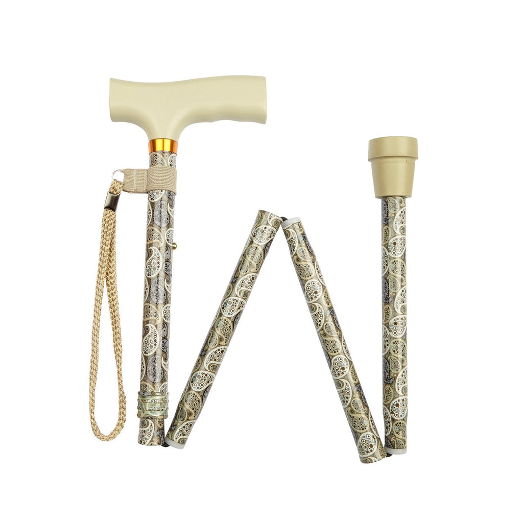 Sage Paisley Pattern Folding Stick