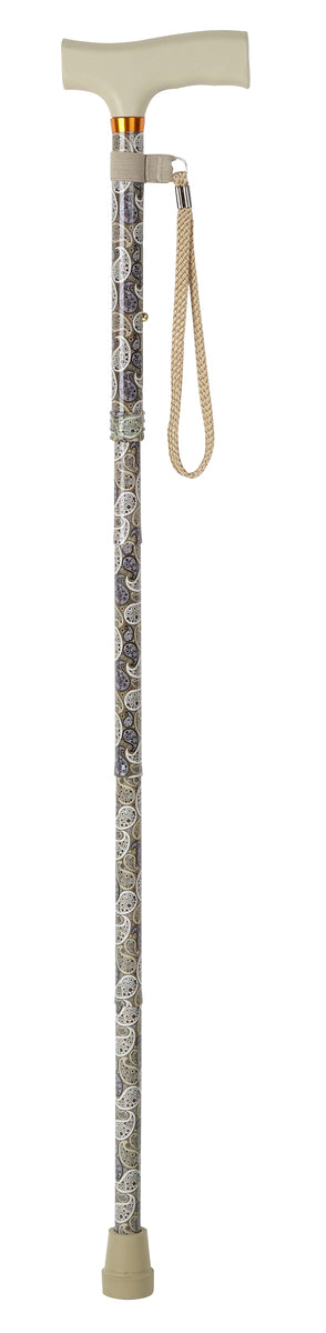 Sage Paisley Pattern Folding Stick